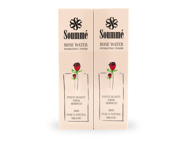 Soummé Rosenwasser - 100% natürlich - 2 x 60 ml Pump Spray - (ganze 120ml) - vegan und bio zertifiziert - Soummé GmbH