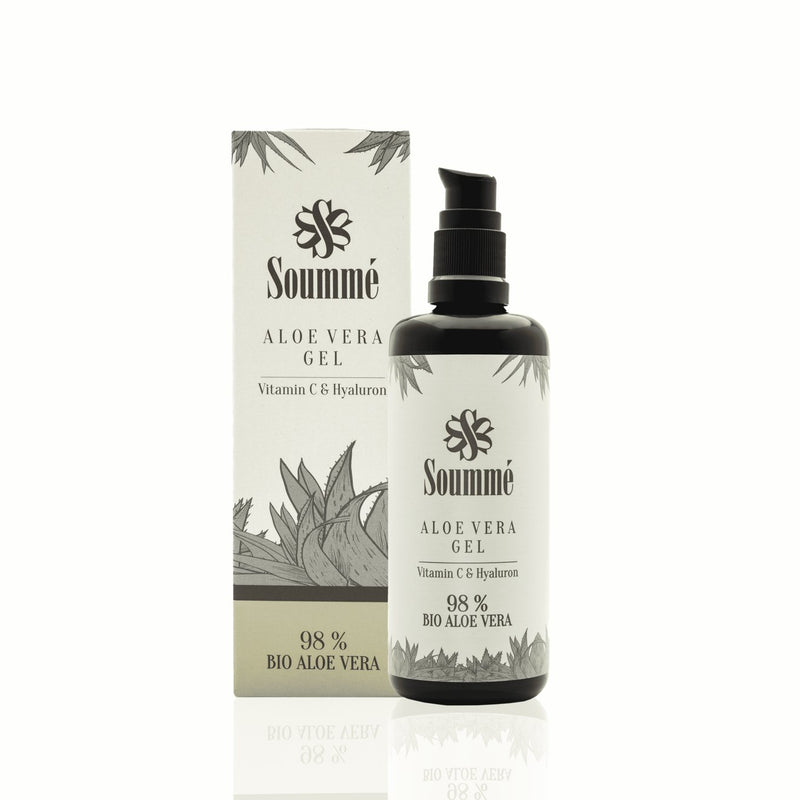 Aloe Vera Gel - 98% BIO Aloe Vera - 200ml Glasflasche - Soummé GmbH