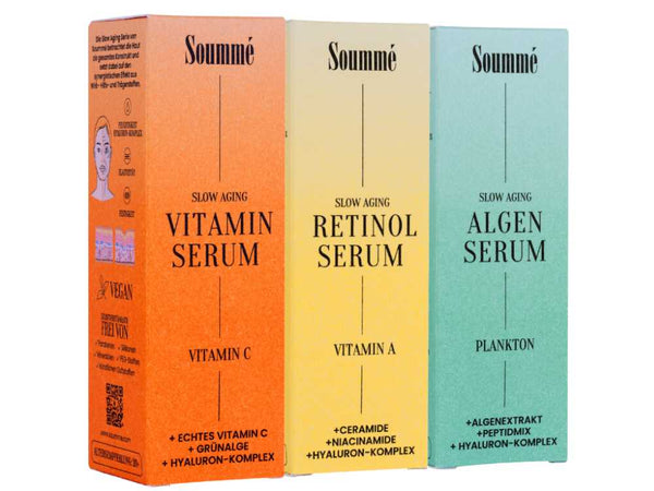 Anti Aging 3er Set - Algen Serum, Retinol Serum & Vitamin C Serum - Soummé GmbH