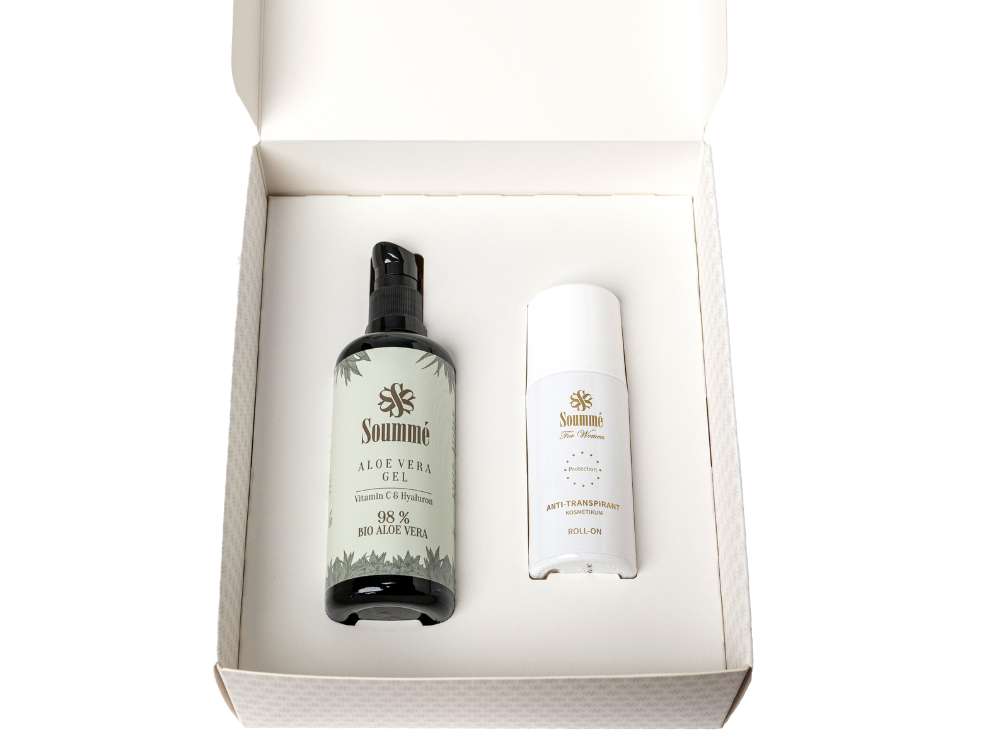 Geschenkbox Wei - Antitranspirant 50ml und Aloe Vera Gel 100ml  Soumm  GmbH