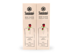 Soummé Rosenwasser - 100% natürlich - 2 x 60 ml Pump Spray - (ganze 120ml) - vegan und bio zertifiziert - Soummé GmbH